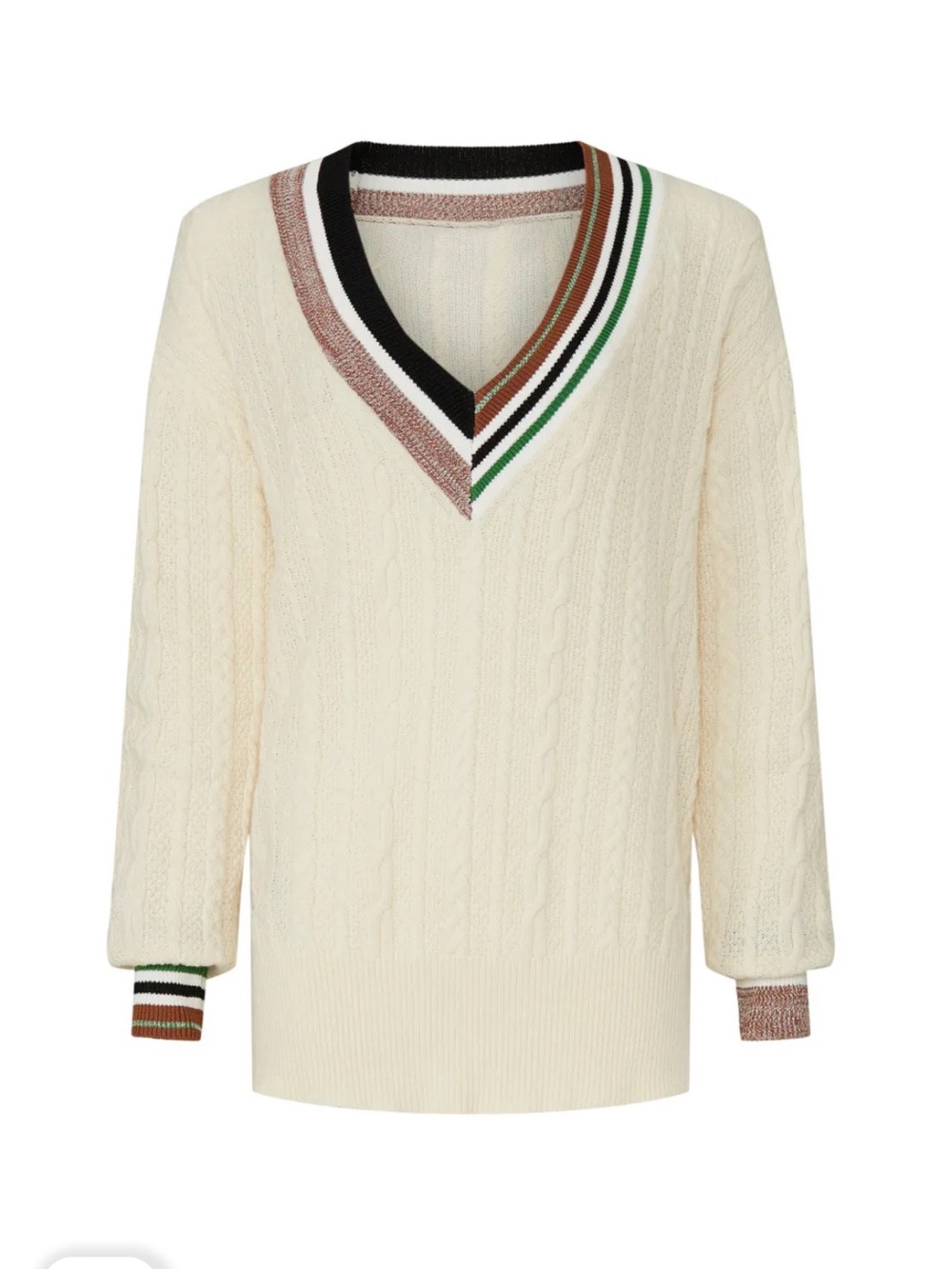 veronica beard rory vneck cable sweater - Picture 3 of 7